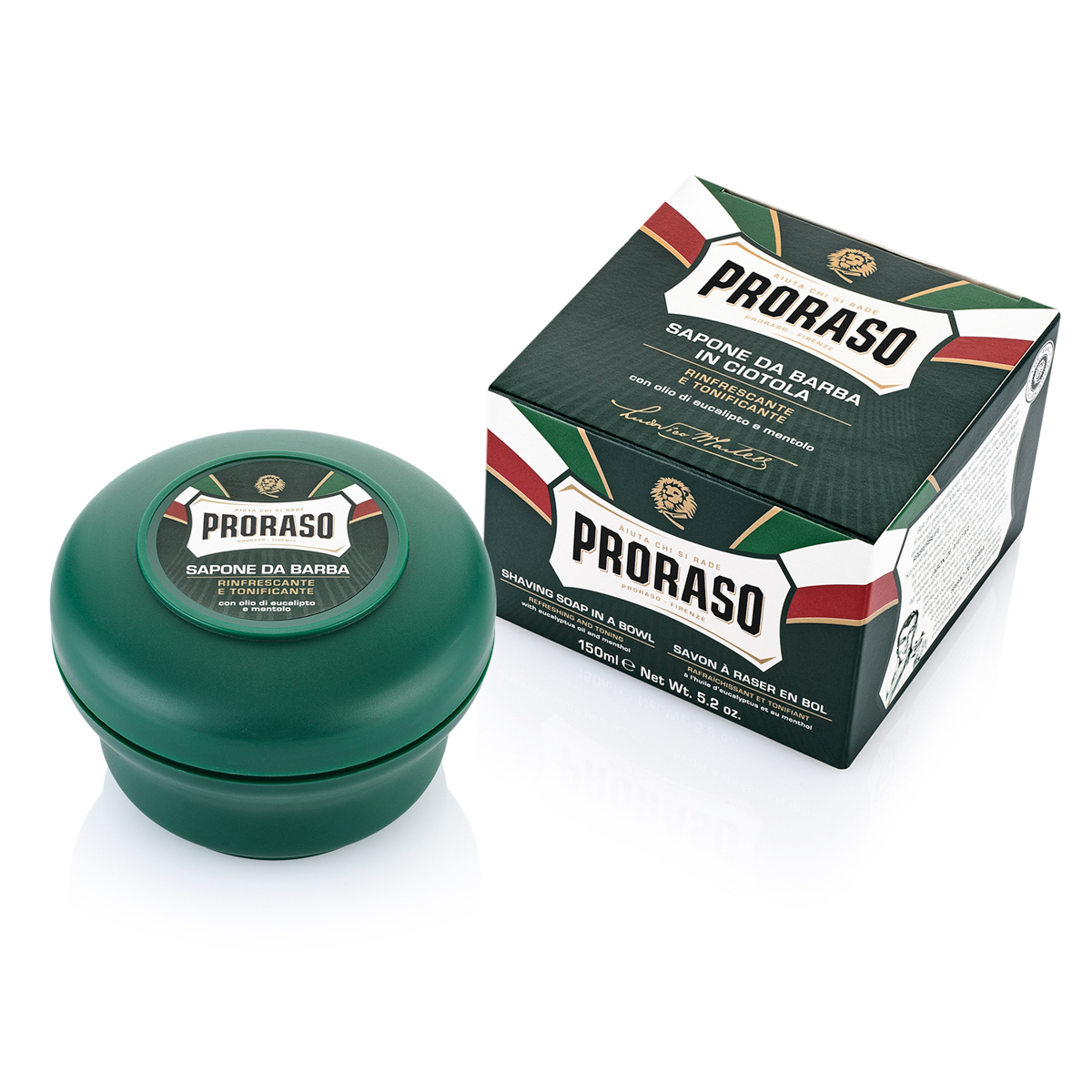 Proraso Barbersæbe i skål - Refresh, Eucalyptus & Menthol, 150 ml