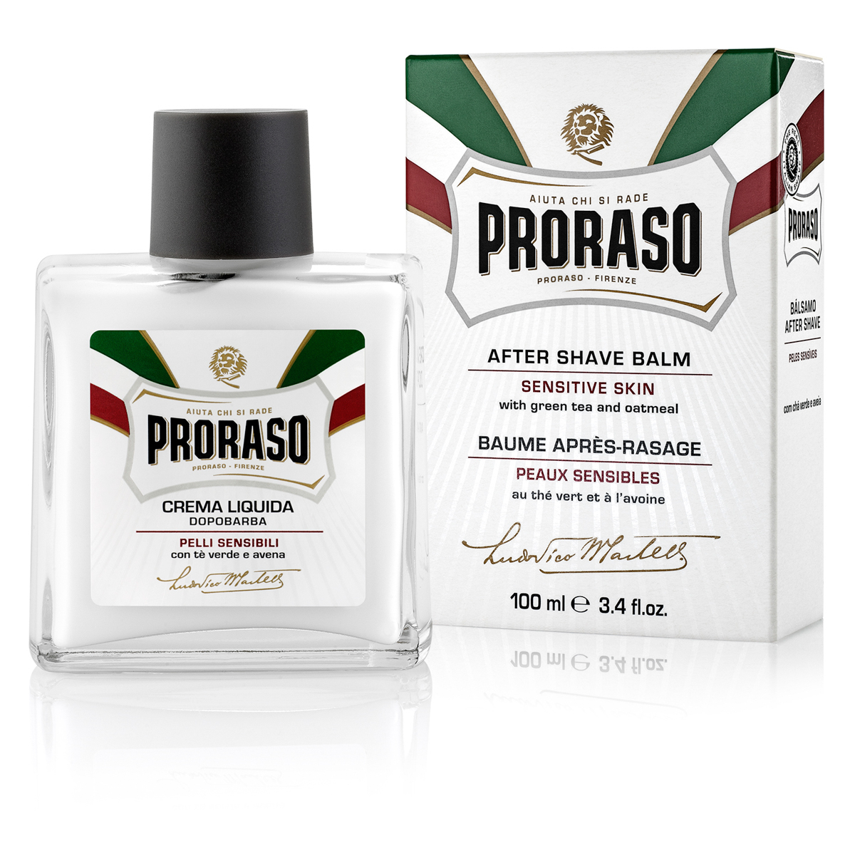 Proraso Aftershave Balm - Sensitive, Grøn Te & Havre, 100 ml